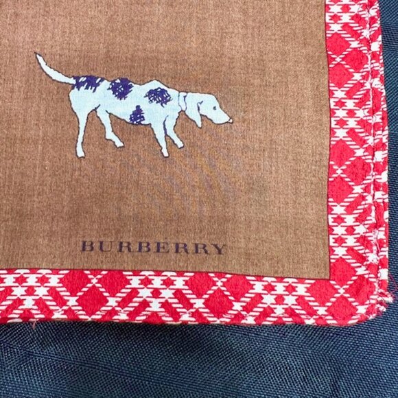 Unused-  DOGS Burberry Men-Women Miniscarf/Handkercotton 19" Dark Brown  Nova(85 - Picture 9 of 9